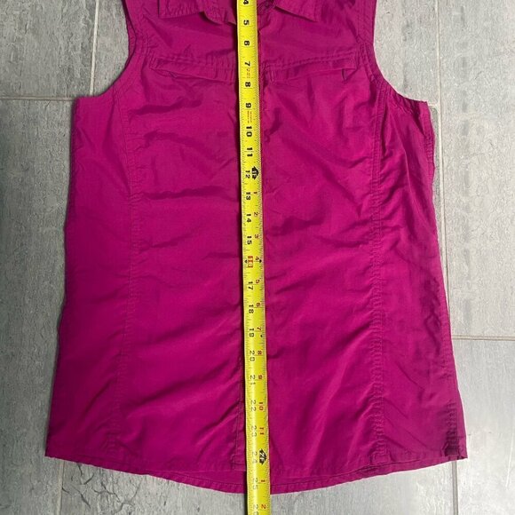 EMS Eastern Mountain Sports Sleeveless Collared Hiking Button Down Shirt Pink XS - Picture 8 of 9
